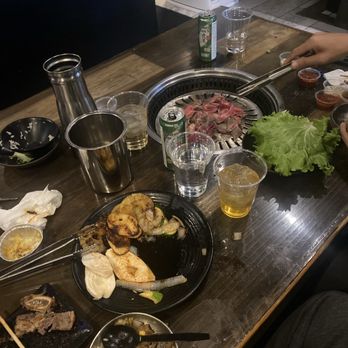 Hwaro 2 - Iced green tea, vegetable medley, cheese corn, brisket - Korean Near Me - Las Vegas, Nevada Hwaro 2 - Iced green tea, vegetable medley, cheese corn, brisket - Korean Near Me - Las Vegas, Nevada