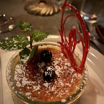 Moxie - a dessert in a glass bowl on a plate - New American Near Me - Sacramento, California