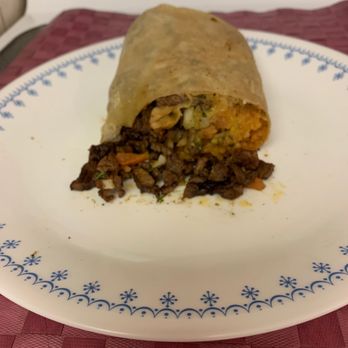 Valerie's Tacos - Carne Asada Burrito with extra Spanish Rice & extra Refried Beans.  Price $10.27. - Tacos Near Me - Oceanside, California