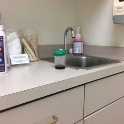 Chelmsford Dermatology - Someones blood sitting on the counter in my room