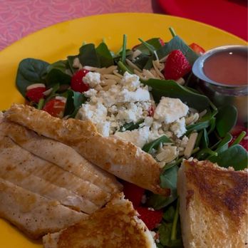 Bonnie Lu's - Tawney's Strawberry Fields Salad (with added Grilled Chicken) - Cafes Near Me - Ojai, California Bonnie Lu's - Tawney's Strawberry Fields Salad (with added Grilled Chicken) - Cafes Near Me - Ojai, California