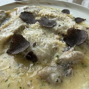 Del Mar Columbus - Mushroom ravioli w/ truffle shavings - Mediterranean Near Me - Columbus, Ohio
