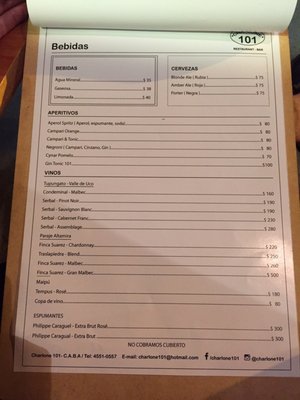 Menu photo 2 Charlone 101 Buenos Aires, C