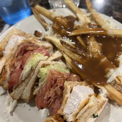 Par & Grill - Buffalo Chicken Club with Poutine