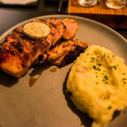 The Wine Kitchen On The Creek - Dry-aged pork chop with mashed potatoes