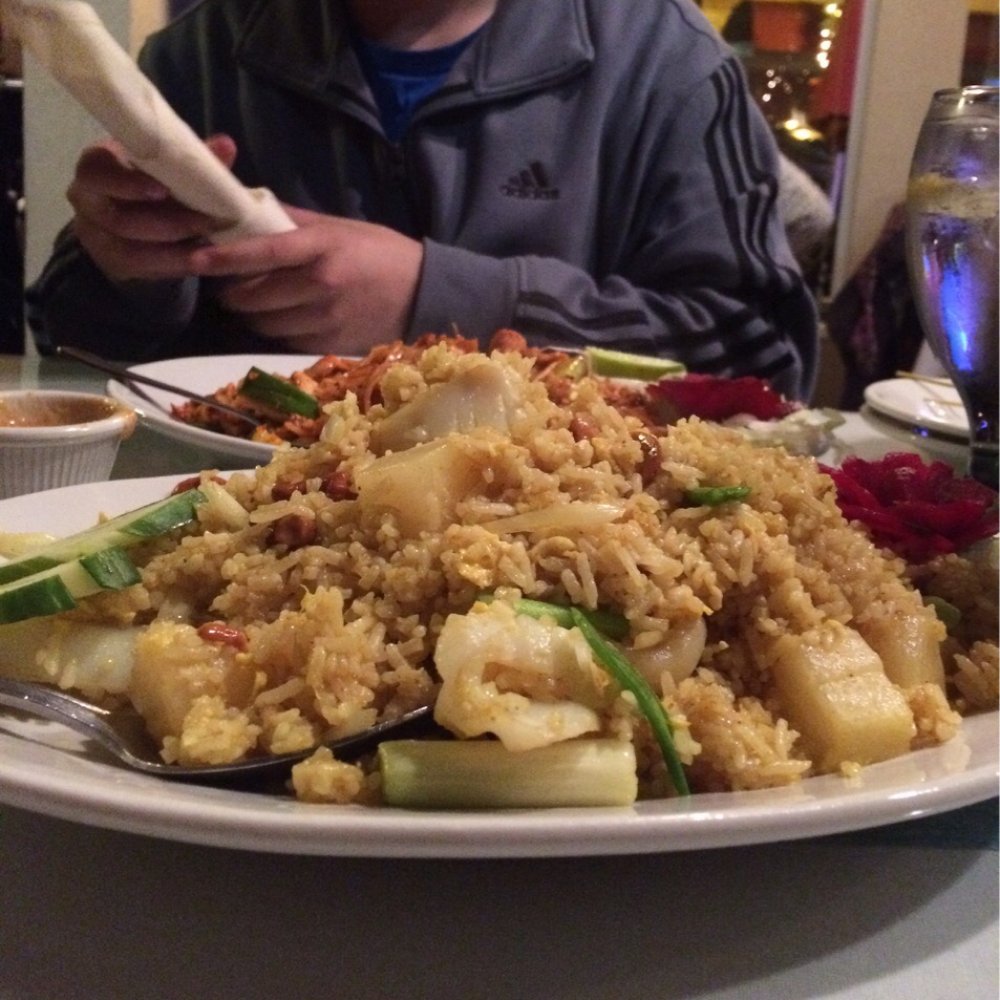 Royal Thai - close up of my pineapple fried rice w/ calamari! :-) - Thai Near Me - Auburn, California Royal Thai - close up of my pineapple fried rice w/ calamari! :-) - Thai Near Me - Auburn, California