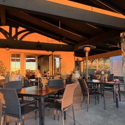 Hill Top Winery - View of the patio while the sun is starting to go down.