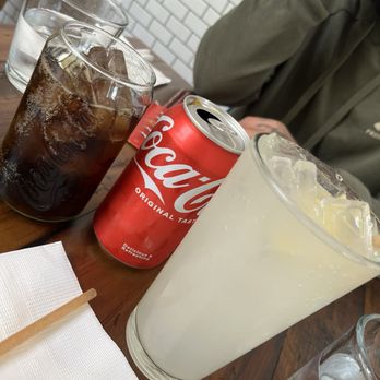 Tsuruya - Yuzu soda with their cool coke engraved glass - Ramen Near Me - Berkeley, California