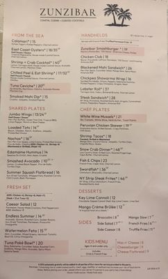 Menu photo 2 Zunzibar Sumterville, FL Menu photo 2 Zunzibar Sumterville, FL