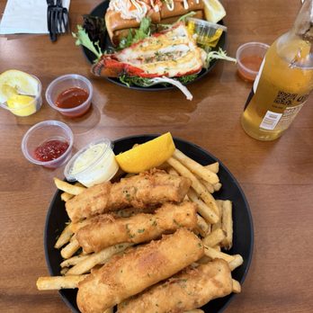 Lobster Guys - Fish and Chips and Connecticut Style Lobster Roll and Tail Combo - Seafood Near Me - Long Beach, California Lobster Guys - Fish and Chips and Connecticut Style Lobster Roll and Tail Combo - Seafood Near Me - Long Beach, California