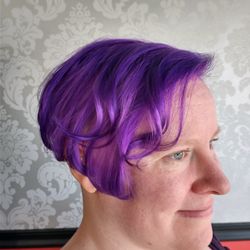Kristyn changed her hair from green to purple!!