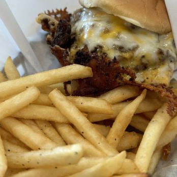 Krunch Burger - Single krunch burger and fries - Burgers Near Me - La Mirada, California