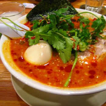 Himawari - Tan Tan Men Deluxe - spicy sesame broth, ground pork, bean sprouts, green onions, cilantro, nori, sliced pork, stewed pork, egg. - Ramen Near Me - San Mateo, California Himawari - Tan Tan Men Deluxe - spicy sesame broth, ground pork, bean sprouts, green onions, cilantro, nori, sliced pork, stewed pork, egg. - Ramen Near Me - San Mateo, California