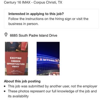 Century 16 XD and IMAX - Jan. 11th, 2020 indeed said they were hiring - Cinema Near Me - Corpus Christi, Texas Century 16 XD and IMAX - Jan. 11th, 2020 indeed said they were hiring - Cinema Near Me - Corpus Christi, Texas