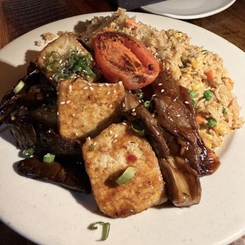 Kona Steak and Seafood - Szechuan eggplant and tofu with fried rice - Seafood Near Me - Monterey, California Kona Steak and Seafood - Szechuan eggplant and tofu with fried rice - Seafood Near Me - Monterey, California