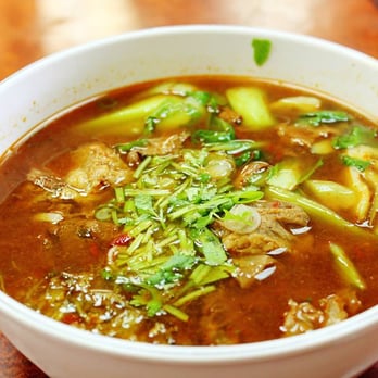 Noodle Pot - Beef Stew Noodle Soup ($7.99). Lots of beef "parts" & bok choy in a fairly spicy broth...good stuff! Oily, heavy, and flavorful! - Chinese Near Me - Las Vegas, Nevada