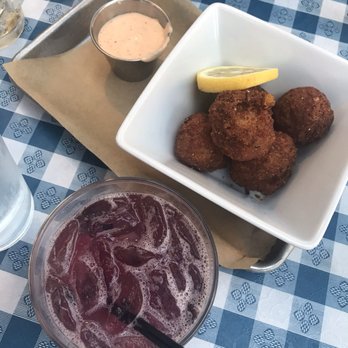 Hen Quarter - Blueberry Margarita & Blue Crab Hushpuppies - Southern Near Me - Alexandria, Virginia Hen Quarter - Blueberry Margarita & Blue Crab Hushpuppies - Southern Near Me - Alexandria, Virginia