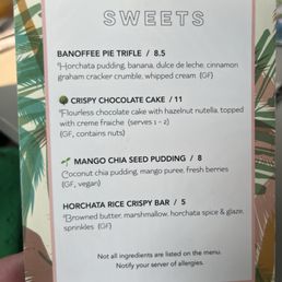 Dessert Menu - May 2025