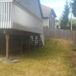 "Before " photo of deck "Before " photo of deck