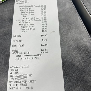 BurgerFi - Receipt for 2 people. - Burgers Near Me - Falls Church, Virginia BurgerFi - Receipt for 2 people. - Burgers Near Me - Falls Church, Virginia