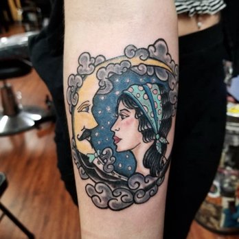 Just Deadly Tattoo Parlor - Gypsy and Moon tattoo by Cielo - Tattoo Near Me - Pico Rivera, California Just Deadly Tattoo Parlor - Gypsy and Moon tattoo by Cielo - Tattoo Near Me - Pico Rivera, California