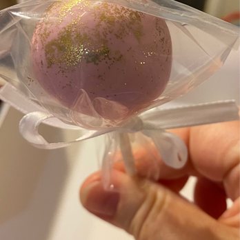 Angel Cake Pops - Pink pop, gold glitter, white ribbon individually wrapped. - Bakeries Near Me - Los Angeles, California Angel Cake Pops - Pink pop, gold glitter, white ribbon individually wrapped. - Bakeries Near Me - Los Angeles, California