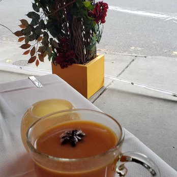 Marea - Sleepy Hollow (hot brown buttered wild turkey rye, apple cider, cardamom, star anise, lemon) - Italian Near Me - New York, New York Marea - Sleepy Hollow (hot brown buttered wild turkey rye, apple cider, cardamom, star anise, lemon) - Italian Near Me - New York, New York