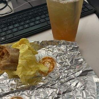 Caffeine Supreme - Potato chorizo burrito w salsa, iced green tea with passion fruit and guava - Coffee & Tea Near Me - Bakersfield, California Caffeine Supreme - Potato chorizo burrito w salsa, iced green tea with passion fruit and guava - Coffee & Tea Near Me - Bakersfield, California