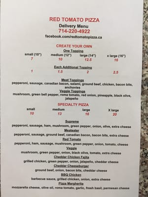 Menu photo 8 Red Tomato Pizza Anaheim, CA Menu photo 8 Red Tomato Pizza Anaheim, CA