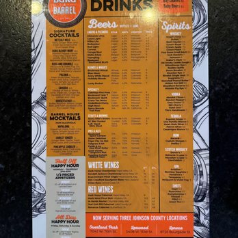 Burg and Barrel - Drinks menu (as of 06/2025) - Burgers Near Me - Overland Park, Kansas Burg and Barrel - Drinks menu (as of 06/2025) - Burgers Near Me - Overland Park, Kansas