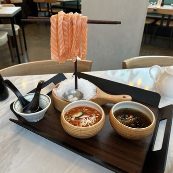 Blue Coast - Salmon noodles - Japanese Near Me - Vancouver, British Columbia Blue Coast - Salmon noodles - Japanese Near Me - Vancouver, British Columbia
