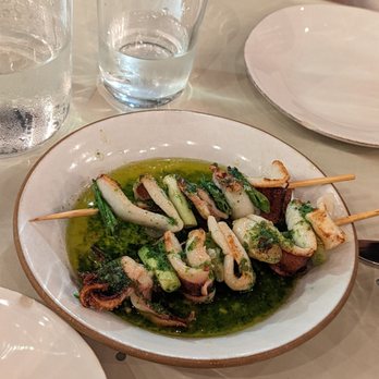 Dame - Squid and scallion skewers $14 - Seafood Near Me - New York, New York