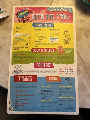 Menu photo 1 Chuy's Lubbock, TX