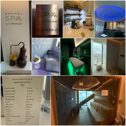 39th Floor: Relaxation Room, Hot Tub/Cold Plunge, Steam Room, Climate Shower, Massage Room // 38th floor: Dry Sauna, Shower with a view