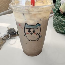 Houjicha Latte with Banana cream (modification) Houjicha Latte with Banana cream (modification)