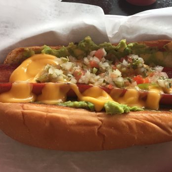 The Wienery - The Mario Lopez: cheese, avocado and pico. - Hot Dogs Near Me - Stamford, Connecticut The Wienery - The Mario Lopez: cheese, avocado and pico. - Hot Dogs Near Me - Stamford, Connecticut