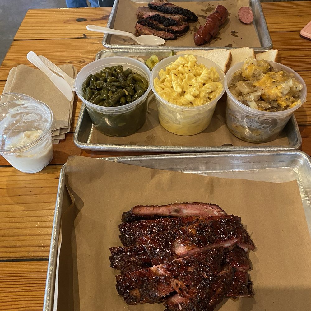 Miller's Smokehouse - Pork ribs, Mac & cheese, green beans, buttery potatoes, brisket, and sausage. - Barbeque Near Me - Belton, Texas Miller's Smokehouse - Pork ribs, Mac & cheese, green beans, buttery potatoes, brisket, and sausage. - Barbeque Near Me - Belton, Texas