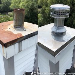 Up on the Roof Chimney Sweep - Chase cover replacement