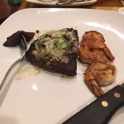 Safari Grille - Flat iron steak with shrimp as a side.