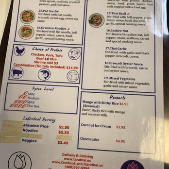 Tara Thai 2go - Menu 1/2 - Thai Near Me - Mesa, Arizona Tara Thai 2go - Menu 1/2 - Thai Near Me - Mesa, Arizona