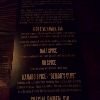 High Five Ramen - Menu - Ramen Near Me - Chicago, Illinois