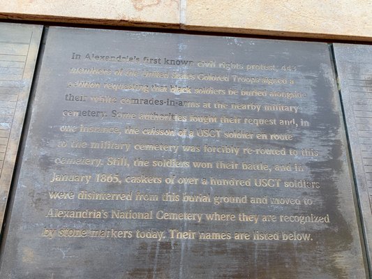 Contrabands and Freedmen Cemetery Memorial by null