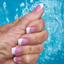 Unique Nails - Pink & White gel fill by Kim @ Unique Nails