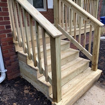 Jose De La Cruz - They fully covered the cement stairs with wood. - Landscaping Near Me - Alexandria, Virginia Jose De La Cruz - They fully covered the cement stairs with wood. - Landscaping Near Me - Alexandria, Virginia