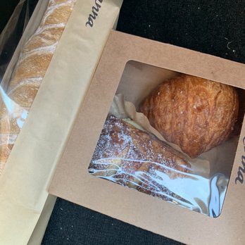 Manna Bread from Heaven - Long loaf of French Sourdough bread, a cream cheese danish (powered sugar on top), and the famous Cretzel that is a MUST TRY!! - Bakeries Near Me - Tomball, Texas