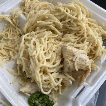 West End Grill - chicken and noodles in a styrofoam container - New American Near Me - New Bedford, Massachusetts West End Grill - chicken and noodles in a styrofoam container - New American Near Me - New Bedford, Massachusetts