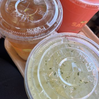 Salad and Go - Arnold Palmer, Frozen Strawberry Lemonade and Cucumber Mint Lemonade - Salad Near Me - Arlington, Texas Salad and Go - Arnold Palmer, Frozen Strawberry Lemonade and Cucumber Mint Lemonade - Salad Near Me - Arlington, Texas