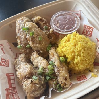 The Lumpia Company - Garlic Parmesan adobo wings with garlic Java rice - Filipino Near Me - Oakland, California