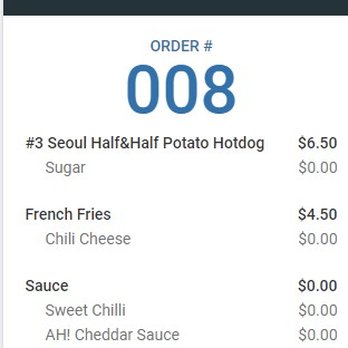 Seoul Hotdog - Our receipt - Korean Near Me - Lynnwood, Washington Seoul Hotdog - Our receipt - Korean Near Me - Lynnwood, Washington