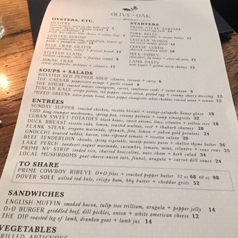 Olive + Oak - The menu for 4/23/17 - Wine Bars Near Me - Saint Louis, Missouri